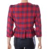 Sako TopShop červeno modré káro na jeden knoflík vel S/M