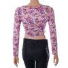 Tričko crop top Boohoo bílá s barevnými ornamenty vel  S/M