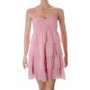 Šaty Mohito růžové na ramínka s volánky a s podšívkou vel S