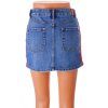 Sukně Authentic Denim riflová modrá v bocích bílo červené pruhy vel S