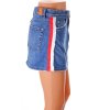 Sukně Authentic Denim riflová modrá v bocích bílo červené pruhy vel S