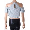 Tričko Primark světle zelené květované crop top vel. S