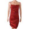 Šaty Luscious červené třpytivé s řasením na bocích vel. M - L