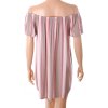 Šaty Essentials pruhované růžovo hnědé vel. M