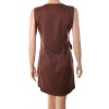 Šaty Fyionas hnědé do studena s koženkovými detaily a mašličkami vel. M / 40