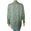 Halenka Zara košile lesklá zelená s obrázky oversize vel. XS - S - M