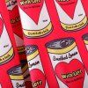 Sukně Smashed Lemon červená s obrázky plechovek vel. 40 / uk 14
