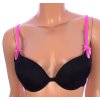 Podprsenka černá s růžovými ramínky 70-75B