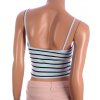 Tričko crop top světle modré pruhované FB Sisters vel. XS