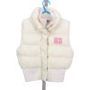 Bunda vesta Y.D 140/9-10 bílá smetanová s růžovými nápisy