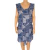 Šaty Peacocks modré barevný vzorek vel L