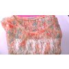 Tričko halenka krajková růžová s modro oranžovým vzorkem s nápisem vel S