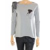 Mikina Makalu šedá s mašlí na rameni vel. S