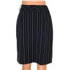 Sukně One Touch černá s jemným bílým proužkem s vyšším pasem s podšívkou vel S/M