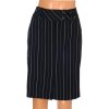 Sukně One Touch černá s jemným bílým proužkem s vyšším pasem s podšívkou vel S/M