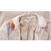 Kabát Judi béžový trenčkot s květinkami na límci vel. XS - S