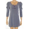 Šaty Moon Collection šedé s mašličkami vel. S - M