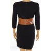 Šaty Bonprix černé s koženkovým pruhem u pasu vel. 38 / S