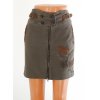 Sukně Desigual khaki zelená na zip hnědé lemování a přezky s výšivkou vel. XS - S / 34