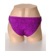 Plavky spodní díl fialové s tmavým zvířecím vzorem a stříbrnými tyčinkami vel M