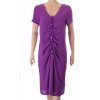Šaty Gianna fialové vpředu řasené do pásku s flitry vel M/L