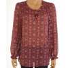 Halenka tunika Tchibo červená s modrobílým vzorkem vepředu žabičkování vel. S / 38