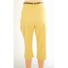 Tříčtvrteční kalhoty C&A žluté s hnědým opaskem vel. 46 / L