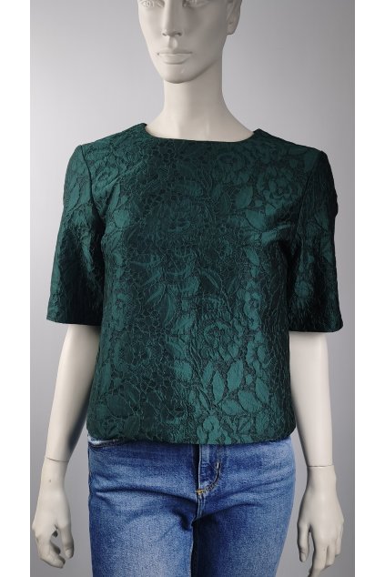 Smaragdovo zelená čipkovaná blúzka Dorothy Perkins
