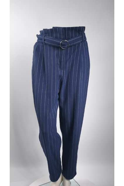 Modré pruhované nohavice MONKI s opaskom