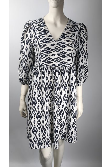 Čierno-biele šaty s ikat vzorom od VERO MODA, veľkosť S