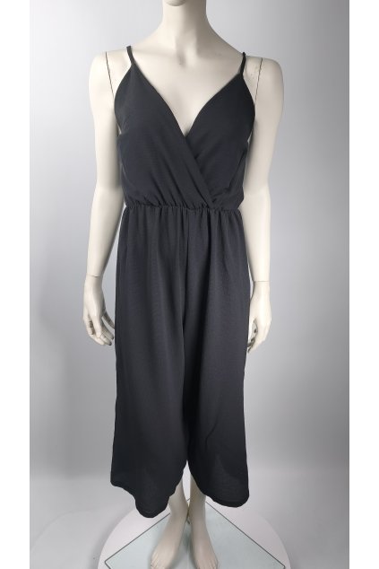 Čierny overal NEW COLLECTION s tenkými ramienkami