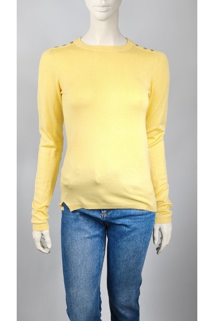 Žltý sveter LEFTIES s gombíkmi na ramenách