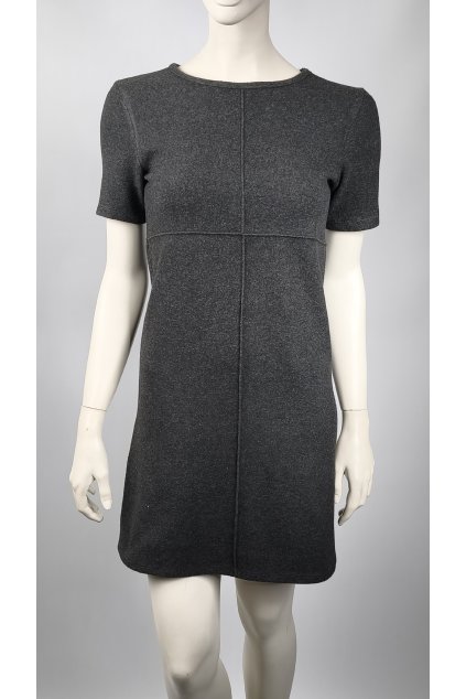 Tmavosivé dámske šaty ZARA s krátkymi rukávmi veľkosť S