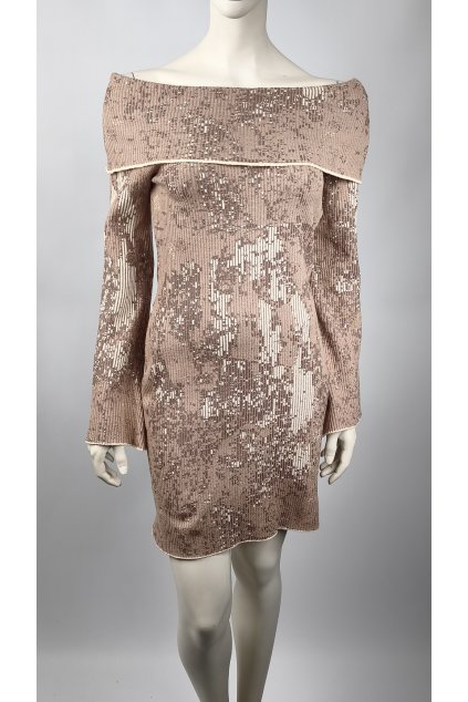 Dámske šaty MONIQUE ružové s flitrami