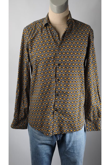Vzorovaná pánska košeľa ANTONY MORATO v žltej a čiernej farbe