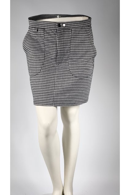 Čierno-biela sukňa s kohútim vzorom