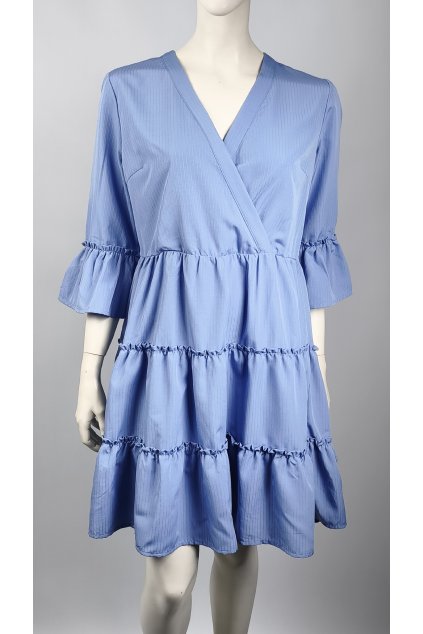 Modré šaty VILA s volánmi, veľkosť 36