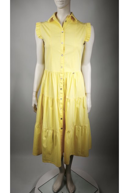 Žlté šaty RINASCIMENTO s volánovými rukávmi