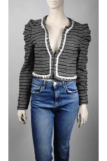 Čierno-biele sako VILA s ozdobnými lemami