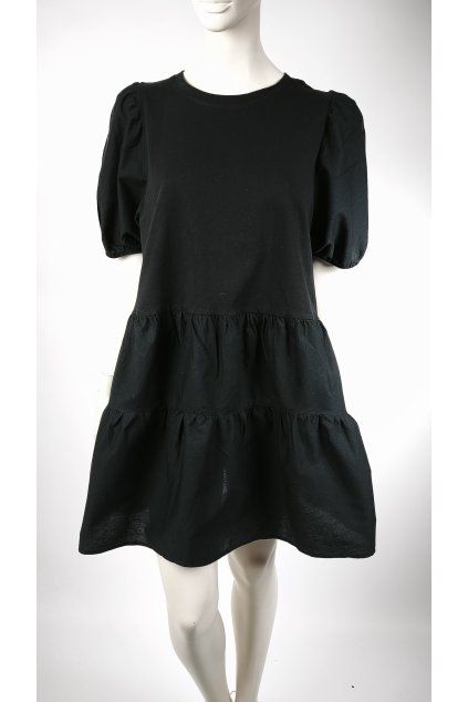 Čierne šaty ZARA s nadýchanými rukávmi