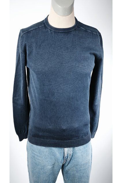 Modrý sveter GUESS s dlhými rukávmi