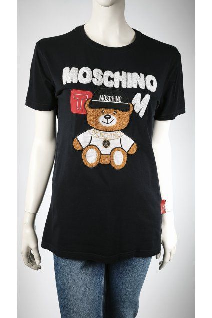 Čierne tričko MOSCHINO s medvedíkom