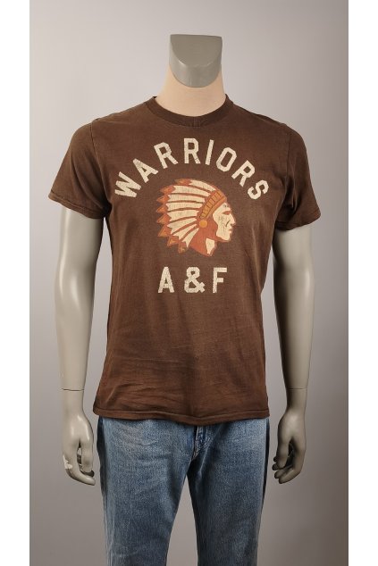 Hnedé tričko ABERCROMBIE&FITCH z profilu