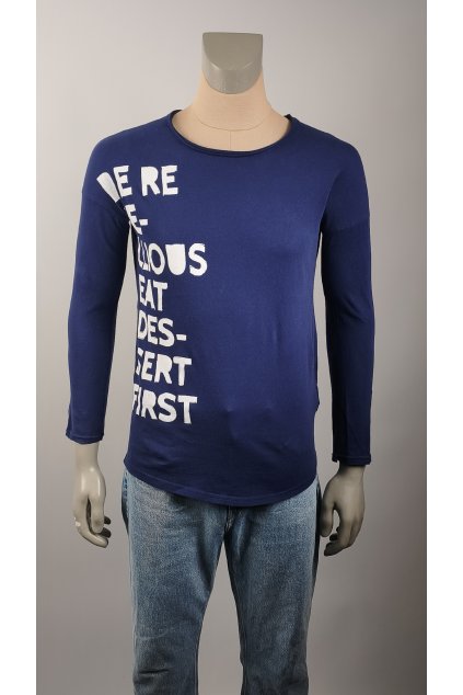 Pánske modré tričko ZARA - pohľad zozadu