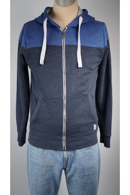 Modrá pánska mikina TOM TAILOR s kapucňou z prednej strany