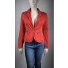Červené dámske sako SIMGE s gombíkom a zipsovými detailmi