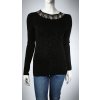 Čierny dámsky top MORGAN s ozdobným výstrihom