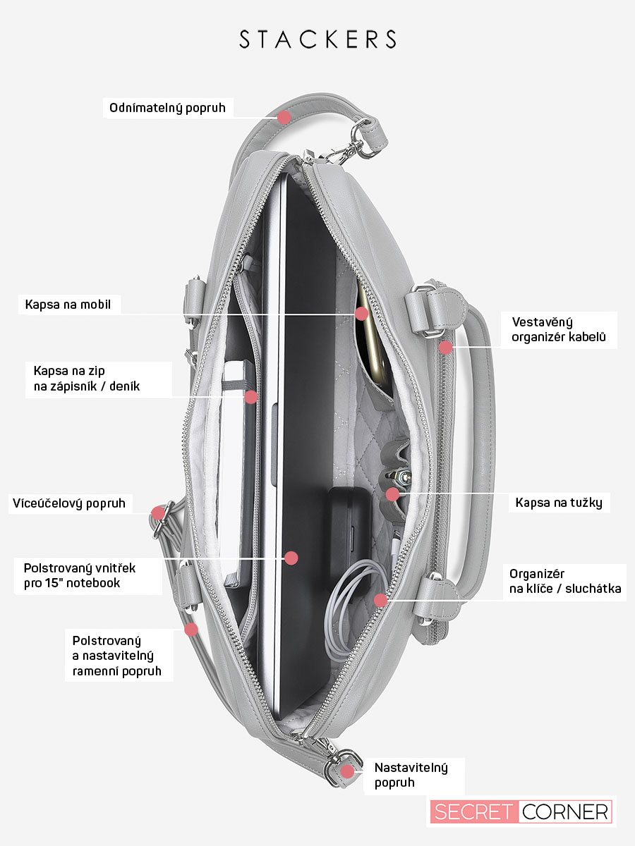 damska-taška-Stackers-laptop-pebble-grey-seda