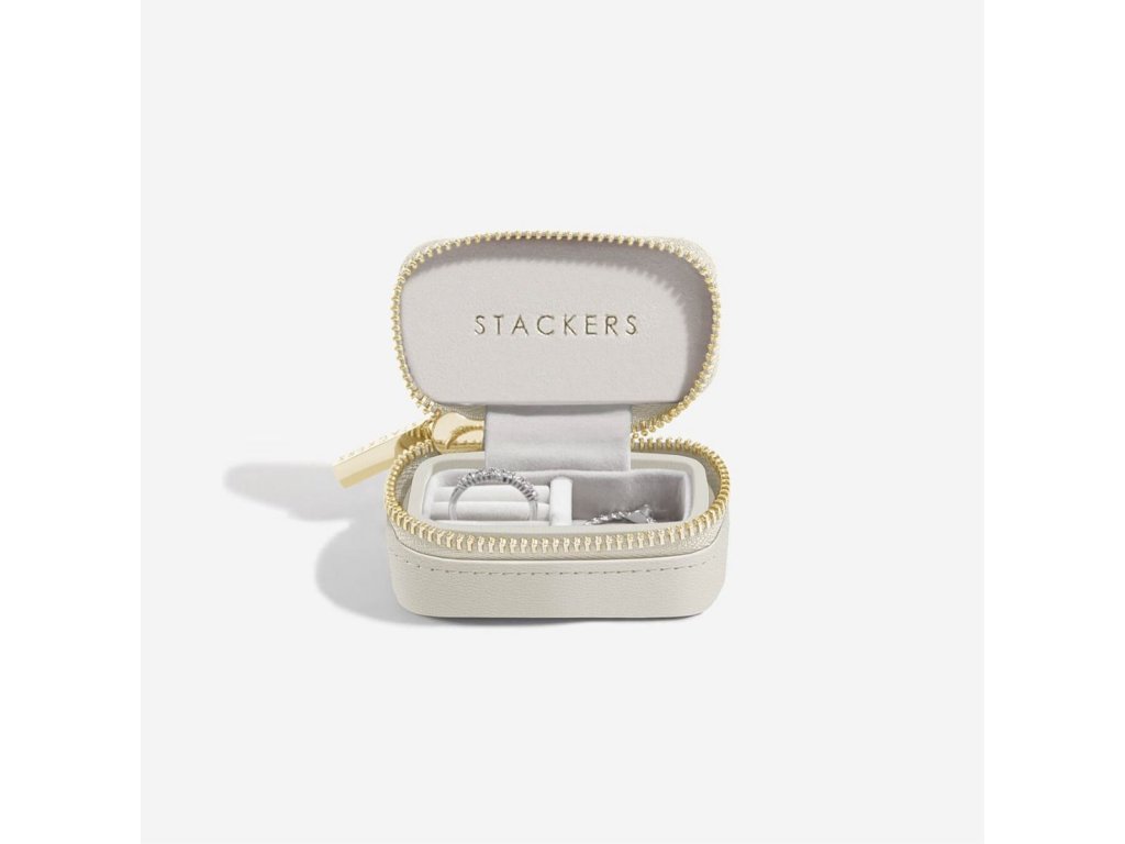 Cestovní šperkovnice Stackers Oatmeal Petite Zipped Jewellery Box | krémová