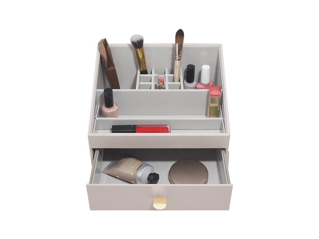 Stolní organizér na kosmetiku Stackers Taupe Makeup Organiser | šedobéžová - SecretCorner.cz